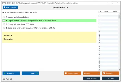 SAP C_S4CPS_2208 SAP Certified Application AssociateSAP S/4HANA Cloud (public)Professional Services Implementation Practice test exam simulator test engine exam Prep practice test questions answers Image 9