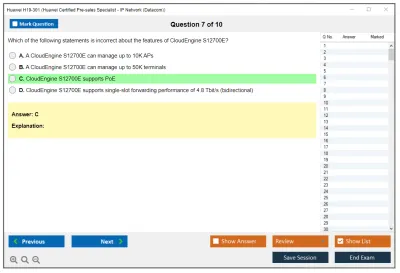 Huawei H19-301 Huawei Certified Pre-sales Associate-IP Network Practice test exam simulator test engine exam Prep practice test questions answers Image 7