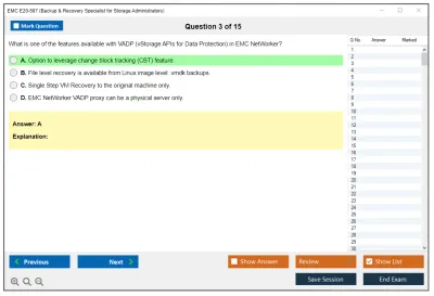 EMC E20-597 Backup & Recovery Specialist for Storage Administrators Practice test exam simulator test engine exam Prep practice test questions answers Image 3