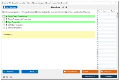 Oracle 1z0-493 Oracle Communications Order and Service Management Server 7 Implementation Essentials Practice test exam simulator test engine exam Prep practice test questions answers Image 1
