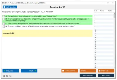 SOA S90.01 Fundamental SOA & Service-Oriented Computing Practice test exam simulator test engine exam Prep practice test questions answers Image 4