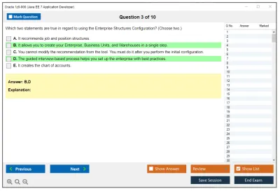 Oracle 1z0-900 Java EE 7 Application Developer Practice test exam simulator test engine exam Prep practice test questions answers Image 3