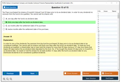 FINRA Series-6 Investment Company and Variable Contracts Products Representative Qualification Examination (IR) Practice test exam simulator test engine exam Prep practice test questions answers Image 15