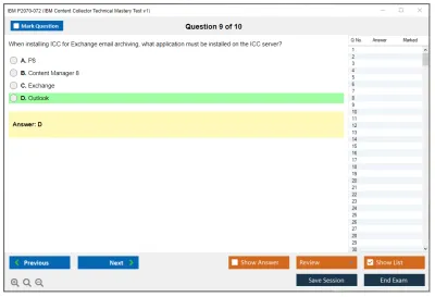 IBM P2070-072 IBM Content Collector Technical Mastery Test v1 Practice test exam simulator test engine exam Prep practice test questions answers Image 9