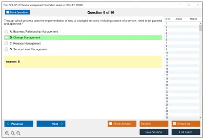 Exin EX0-115 IT Service Management Foundation based on ISO / IEC 20000 Practice test exam simulator test engine exam Prep practice test questions answers Image 8