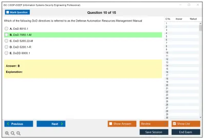 ISC2 CISSP-ISSEP Information Systems Security Engineering Professional Practice test exam simulator test engine exam Prep practice test questions answers Image 10