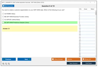SAP C_HANAIMP151 SAP Certified Application Associate - SAP HANA (Edition 2015) Practice test exam simulator test engine exam Prep practice test questions answers Image 9