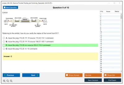 Juniper JN0-363 Service Provider Routing and Switching, Specialist (JNCIS-SP) Practice test exam simulator test engine exam Prep practice test questions answers Image 9
