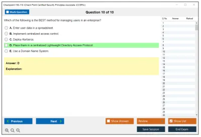 Checkpoint 156-110 Check Point Certified Security Principles Associate (CCSPA) Practice test exam simulator test engine exam Prep practice test questions answers Image 10