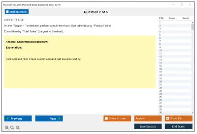 Microsoft MO-200 Microsoft Excel (Excel and Excel 2019) Practice test exam simulator test engine exam Prep practice test questions answers Image 2