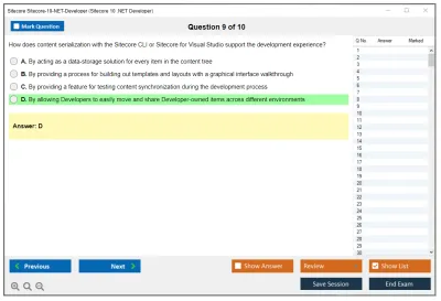 Sitecore Sitecore-10-NET-Developer Sitecore 10 .NET Developer Exam Practice test exam simulator test engine exam Prep practice test questions answers Image 9