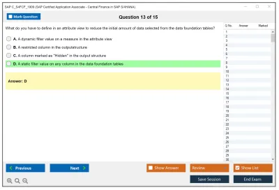 SAP C_S4FCF_1909 SAP Certified Application Associate - Central Finance in SAP S/4HANA Practice test exam simulator test engine exam Prep practice test questions answers Image 13