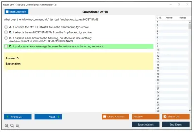 Novell 050-733 SUSE Certified Linux Administrator 12 Practice test exam simulator test engine exam Prep practice test questions answers Image 8