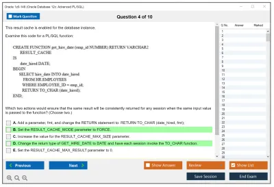 Oracle 1z0-148 Oracle Database 12c: Advanced PL/SQL Practice test exam simulator test engine exam Prep practice test questions answers Image 4