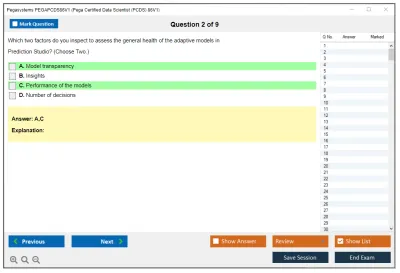 Pegasystems PEGAPCDS86V1 Pega Certified Data Scientist (PCDS) 86V1 Practice test exam simulator test engine exam Prep practice test questions answers Image 2