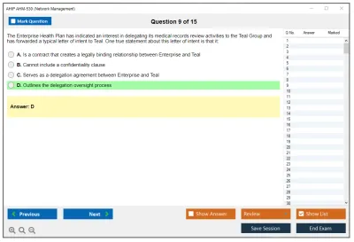 AHIP AHM-530 Network Management Practice test exam simulator test engine exam Prep practice test questions answers Image 9