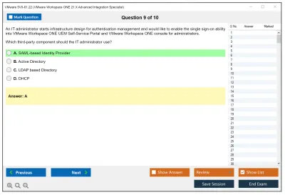 VMware 5V0-61.22 VMware Workspace ONE 21.X Advanced Integration Specialist Practice test exam simulator test engine exam Prep practice test questions answers Image 9