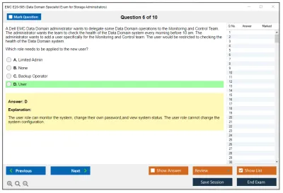 EMC E20-585 Data Domain Specialist Exam for Storage Administrators Practice test exam simulator test engine exam Prep practice test questions answers Image 6