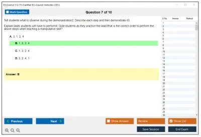 ECCouncil 312-75 Certified EC-Council Instructor (CEI) Practice test exam simulator test engine exam Prep practice test questions answers Image 7