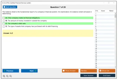 IIA IIA-CFSA Certified Financial Services Auditor Practice test exam simulator test engine exam Prep practice test questions answers Image 7