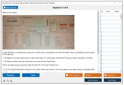 Qlik QSDA2021 Qlik Sense Data Architect Certification Exam - February 2021 Release Practice test exam simulator test engine exam Prep practice test questions answers Image 3