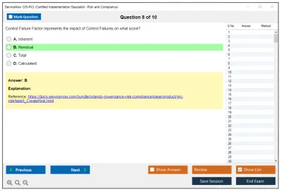 ServiceNow CIS-RCI Certified Implementation Specialist - Risk and Compliance Practice test exam simulator test engine exam Prep practice test questions answers Image 8