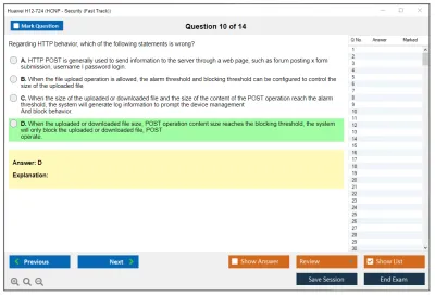 Huawei H12-724 HCIP-Security (Fast track) V1.0 Practice test exam simulator test engine exam Prep practice test questions answers Image 10