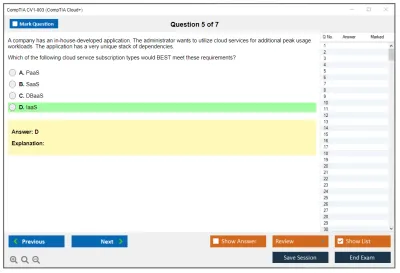 CompTIA CV1-003 CompTIA Cloud+ Practice test exam simulator test engine exam Prep practice test questions answers Image 5