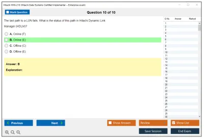 Hitachi HH0-210 Hitachi Data Systems Certified Implementer – Enterprise exam Practice test exam simulator test engine exam Prep practice test questions answers Image 10