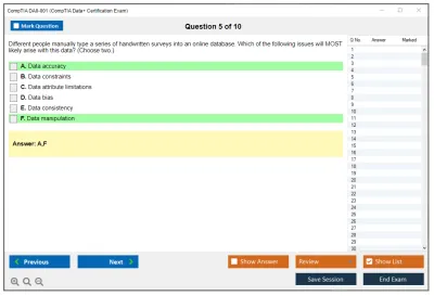 CompTIA DA0-001 CompTIA Data+ Certification Exam Practice test exam simulator test engine exam Prep practice test questions answers Image 5