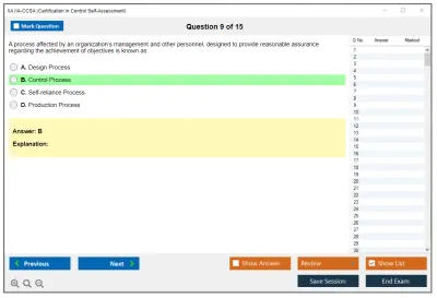 IIA IIA-CCSA Certification in Control Self-Assessment® (CCSA®) Practice test exam simulator test engine exam Prep practice test questions answers Image 9