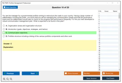 PMI PfMP Portfolio Management Professional (PfMP) Practice test exam simulator test engine exam Prep practice test questions answers Image 10