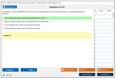 SAP C_TADM70_19 SAP Certified Technology Associate - OS/DB Migration for SAP NetWeaver 7.52 Practice test exam simulator test engine exam Prep practice test questions answers Image 8