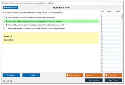 Cisco 646-048 Advanced Routing and Switching for Account Managers – ARSAM Practice test exam simulator test engine exam Prep practice test questions answers Image 9
