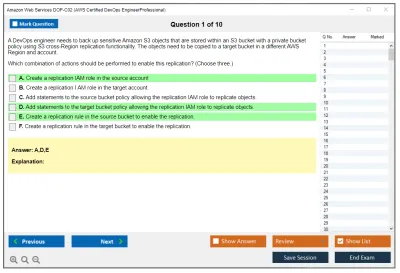 Amazon Web Services DOP-C02 AWS Certified DevOps Engineer - Professional Practice test exam simulator test engine exam Prep practice test questions answers Image 1