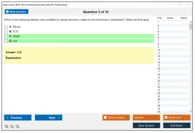 Blockchain CBSP BTA Certified Blockchain Security Professional Practice test exam simulator test engine exam Prep practice test questions answers Image 3