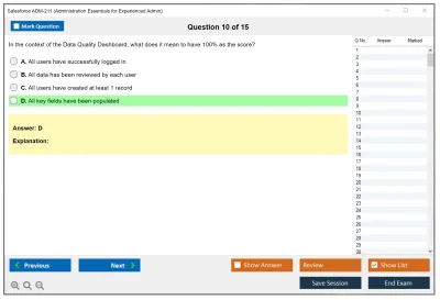 Salesforce ADM-211 Administration Essentials for Experienced Admin Practice test exam simulator test engine exam Prep practice test questions answers Image 10