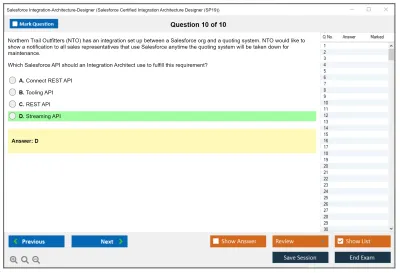 Salesforce Integration-Architecture-Designer Salesforce Certified Integration Architect Practice test exam simulator test engine exam Prep practice test questions answers Image 10
