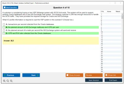 Hitachi HCE-3700 Hitachi Vantara Certified Expert - Performance architect Practice test exam simulator test engine exam Prep practice test questions answers Image 4