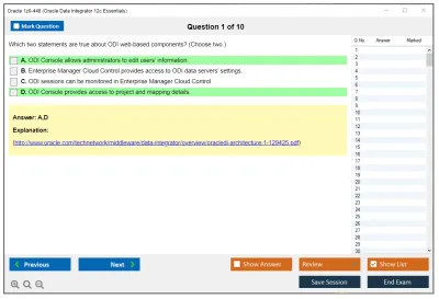 Oracle 1z0-448 Oracle Data Integrator 12cEssentials Practice test exam simulator test engine exam Prep practice test questions answers Image 1