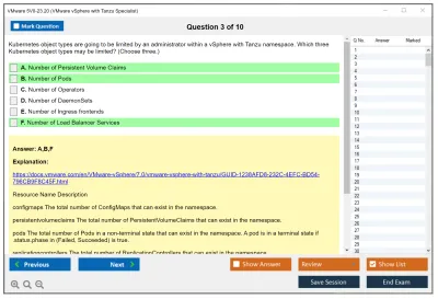 VMware 5V0-23.20 VMware vSphere with Tanzu Specialist Practice test exam simulator test engine exam Prep practice test questions answers Image 3