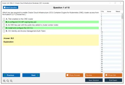 Oracle 1z0-1084-21 Oracle Cloud Infrastructure Developer 2021 Associate Practice test exam simulator test engine exam Prep practice test questions answers Image 1