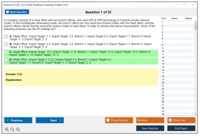 Huawei H12-261_V3.0 HCIE-Routing & Switching (Written) V3.0 Practice test exam simulator test engine exam Prep practice test questions answers Image 1