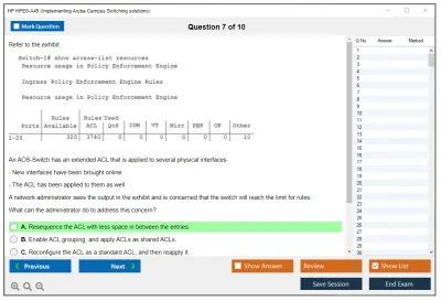HP HPE6-A45 Implementing Aruba Campus Switching solutions Practice test exam simulator test engine exam Prep practice test questions answers Image 7