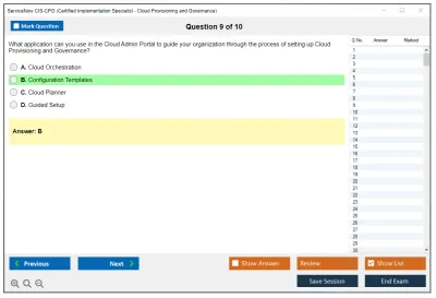 ServiceNow CIS-CPG Certified Implementation Specialist - Cloud Provisioning and Governance Practice test exam simulator test engine exam Prep practice test questions answers Image 9