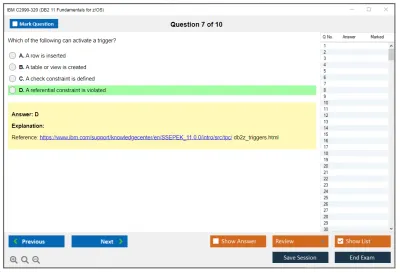 IBM C2090-320 DB2 11 Fundamentals for z/OS Practice test exam simulator test engine exam Prep practice test questions answers Image 7