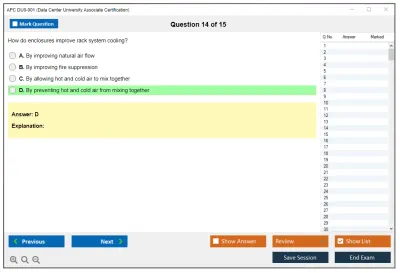 APC DU0-001 Data Center University Associate Certification Practice test exam simulator test engine exam Prep practice test questions answers Image 14