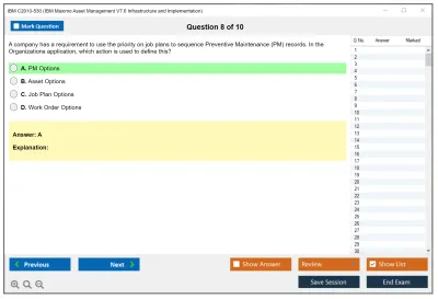 IBM C2010-530 IBM Maximo Asset Management V7.6 Infrastructure and Implementation Practice test exam simulator test engine exam Prep practice test questions answers Image 8