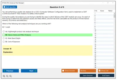 ISTQB ATM ISTQB Certified Tester Advanced Level - Test Manager [Syllabus 2012] Practice test exam simulator test engine exam Prep practice test questions answers Image 9