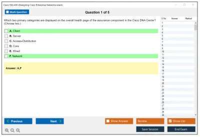 Cisco 500-490 Designing Cisco Enterprise Networks for Field Engineers (ENDESIGN) Practice test exam simulator test engine exam Prep practice test questions answers Image 1